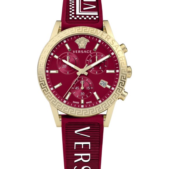 Versace Red Womens Gold 40mm Watch